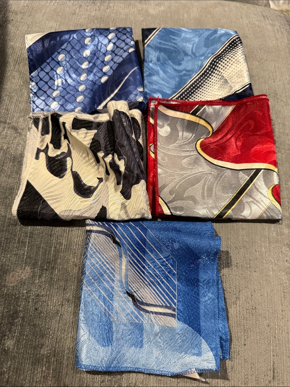 Vintage Pocket Squares – Set of 5 – Handkerchiefs
